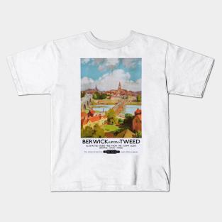 Vintage British Railways Travel Poster for Berwick upon Tweed Kids T-Shirt